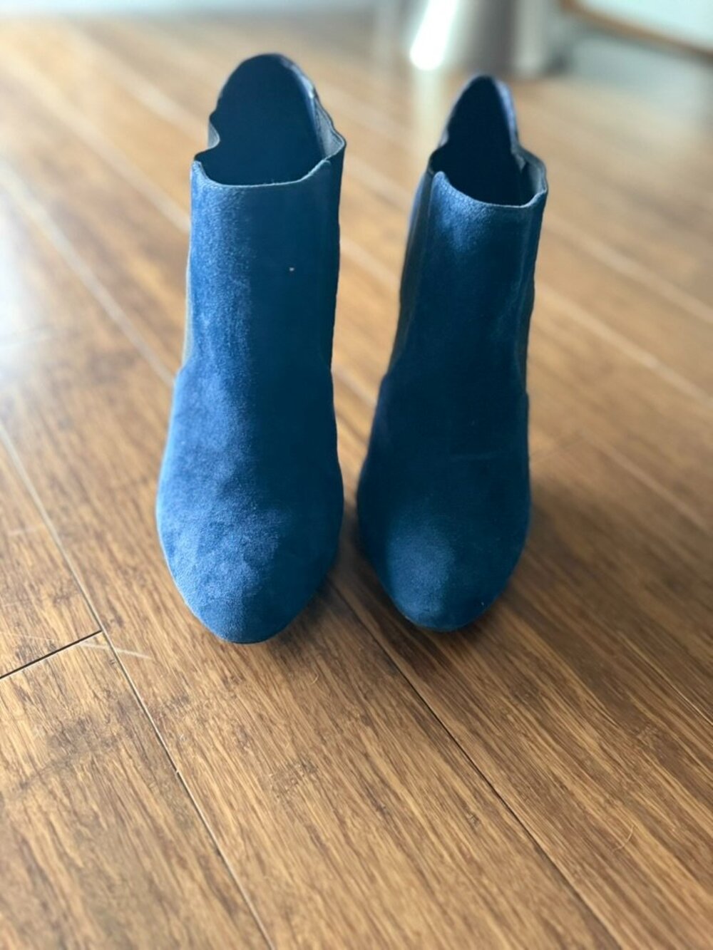 Arturo Chiang Navy Blue Pointed Toe Suede Booties Women's Size 9.5 NWOT - Picture 6 of 12